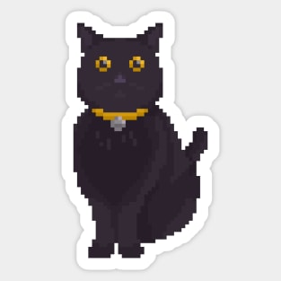 Black Cat Pixel Art Sticker